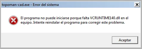 Cuadro de error de Windows: «El programa no puede iniciarse porque falta VCRUNTIME140.dll en el equipo»